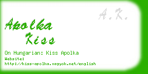 apolka kiss business card